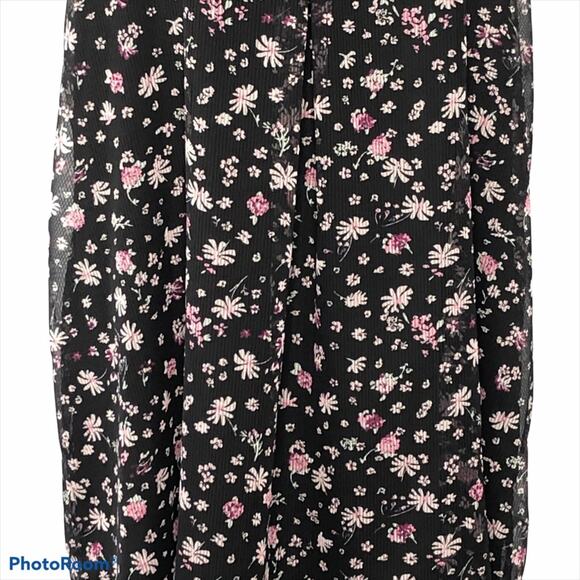 BCBGeneration A-Line Halter Mini Dress NWT Size Small Floral Ruffle Cocktail - Picture 6 of 16